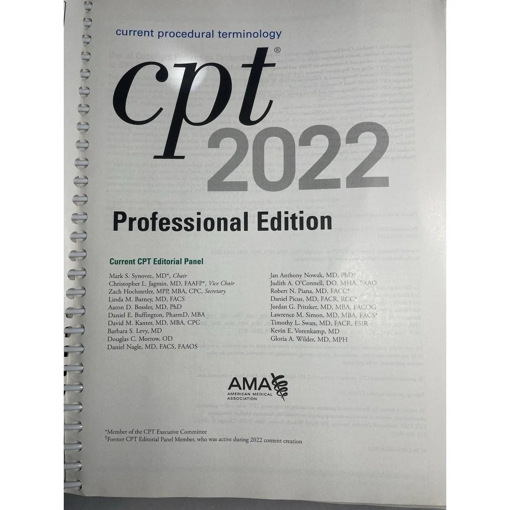 CPT Professional 2022 Spiral American Medical Association - Very Good